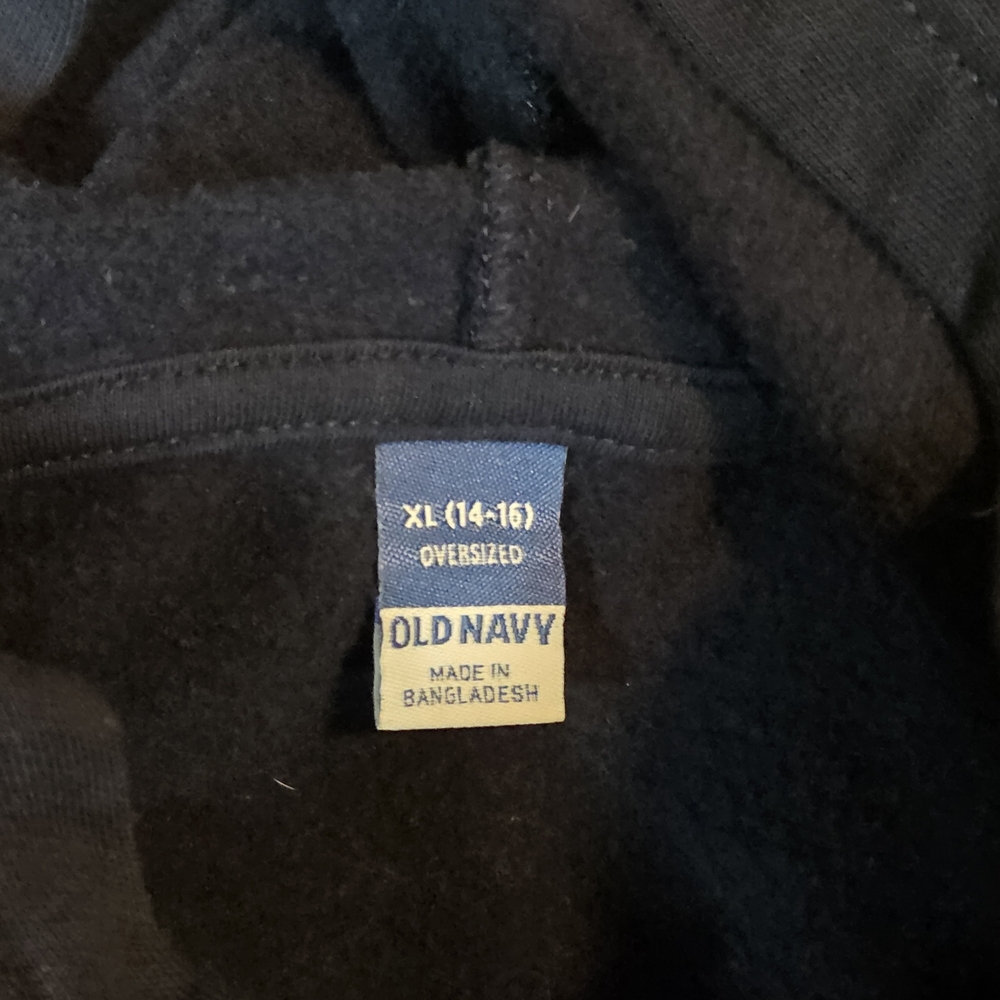 Old Navy Dark Blue Oversized Hoodie Girls Size XL 14-16 - Picture 6 of 9